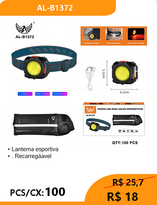 Lanterna esportiva PCS/CX:100 R$ 18