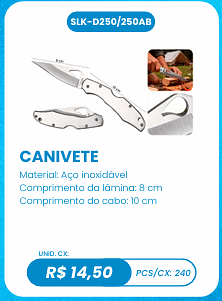 CANIVETE UNID. CX: R$ 14,50 PCS/CX: 240