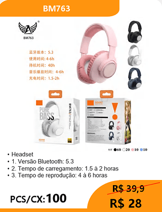 Headset PCS/CX:100 R$28