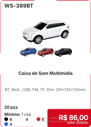 Caixa de Som Multimídia 20 pçs R$ 86.00