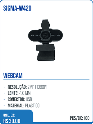 WEBCAM UNID. CX: R$ 30.00 PCS/CX: 100
