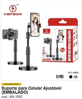 Suporte para Celular Ajustável R$ 7,65 PC/CX:50