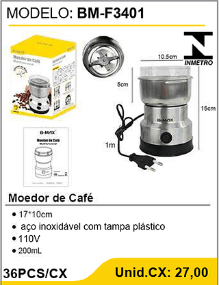 Moedor de Café 36PCS/CX Unid.CX: 27,00