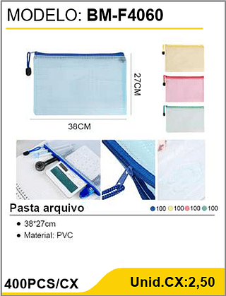 Pasta arquivo 400PCS/CX Unid.CX:2,50