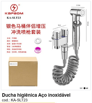 Ducha higiênica Aço inoxidável R$ 54 PC/CX:60