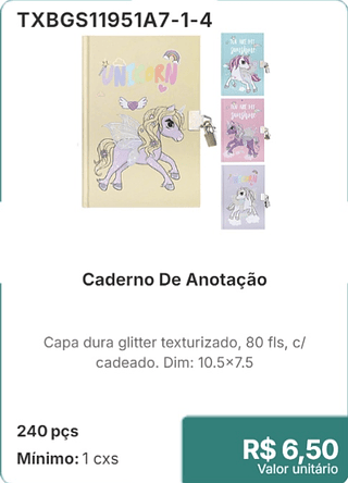Caderno De Anotação 240 pçs R$ 6.50