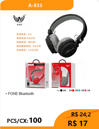 Headset PCS/CX:100 R$17