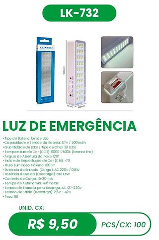 LUZ DE EMERGÊNCIA 100PÇ=9,5$
