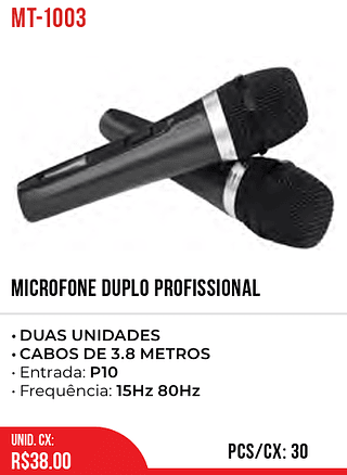 Microfone Duplo Profissional 30pç=38$