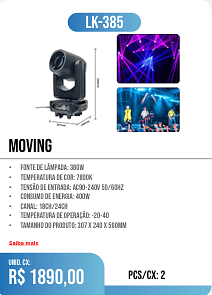 MOVING PCS/CX: 2 UNID. CX: r$ 1890,00