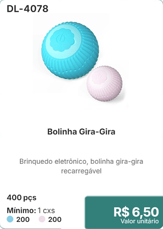 Bolinha Gira-Gira 400 pçs R$ 6.50
