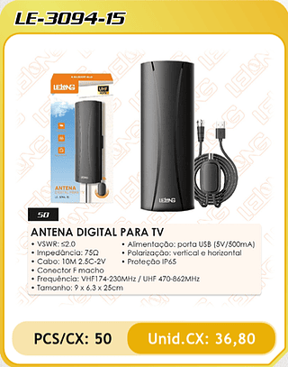 ANTENA DIGITAL PARA TV 50PÇ=36,8$