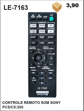 CONTROLE REMOTO SOM SONY 200pç=3,9$