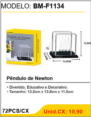 Pêndulo de Newton 72PCS/CX Unid.CX: 10,90