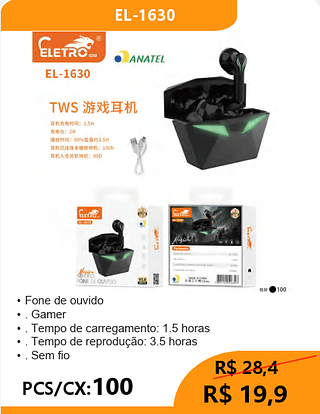 FONE BLUETOOTH PCS/CX:100 R$19,9