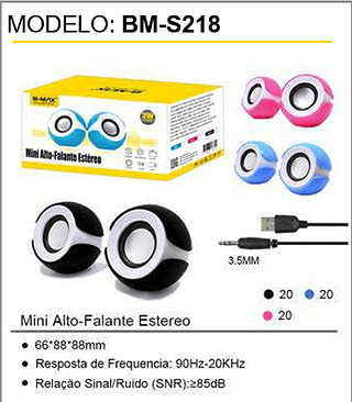 Mini Alto-Falante Estereo 60PCS/CX Unid.CX: 10,50