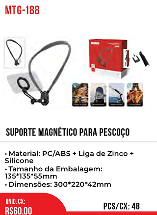 SUPORTE MAGNÉTICO PARA PESCOÇO 48pç=60$