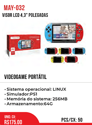 Videogame Portátil 50pç=175$