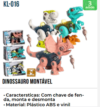DINOSSAURO MONTAVEL UNID.CX: RS 28.00 PCS/CX:72