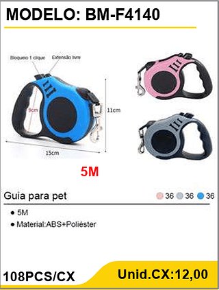 Guia para pet 108PCS/CX Unid.CX:12,00