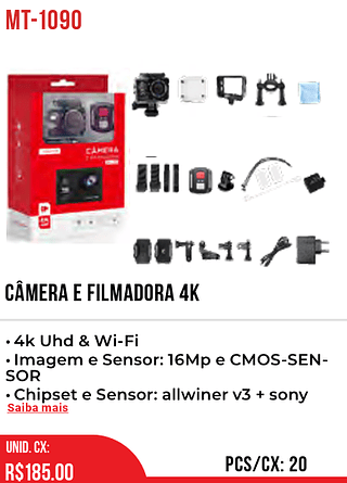Câmera E Filmadora 4k 20pç=185$