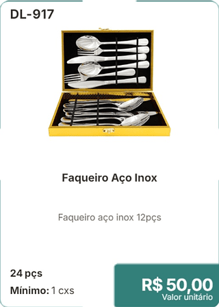 Faqueiro Aço Inox 24 pçs R$ 50 00