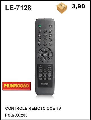 CONTROLE REMOTO CCE TV 200pç=3,90$