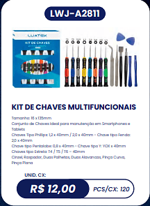 KIT DE CHAVES MULTIFUNCIONAIS UNID. CX: R$ 12,00 PCS/CX: 120