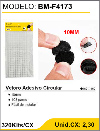 Velcro Adesivo Circular 320Kits/CX Unid.CX: 2,30