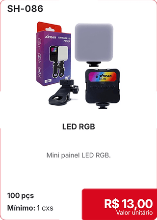 LED RGB 100 pçs R$ 13,00