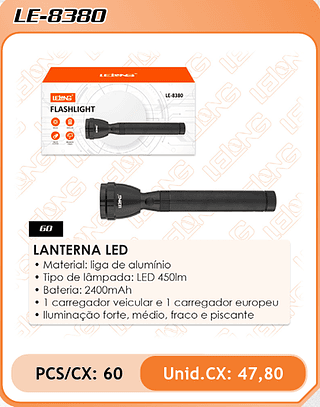 LANTERNA LED 60PÇ=47,8$