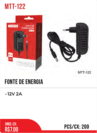 FONTE DE ENERGIA 12V 2A 200pç=7$