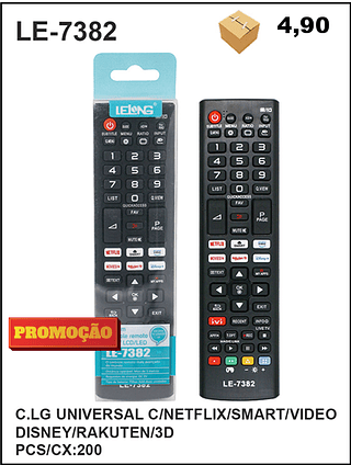 C.LG UNIVERSAL C/NETFLIX/SMART/VIDEO DISNEY/RAKUTEN/3D 200PÇ=4,9$