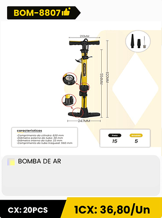 BOMBA DE AR CX: 20PCS 1CX: 36,80/Un