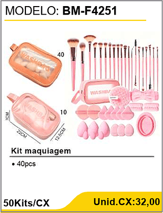 Kit maquiagem 50Kits/CX Unid.CX:32,00