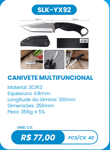 CANIVETE MULTIFUNCIONAL UNID. CX: R$ 77,00 PCS/CX: 40