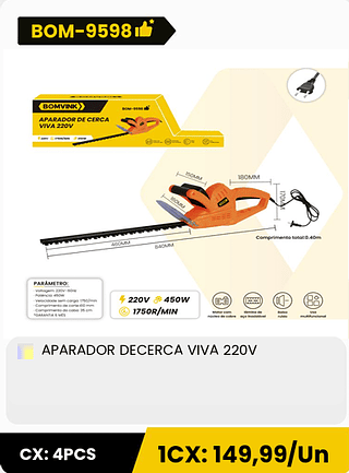 APARADOR DECERCA VIVA 220V CX: 4PCS 1CX: 149,99/Un