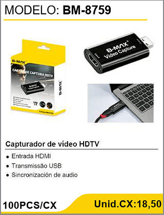Capturador de video HDTV 100PCS/CX Unid.CX:18,50