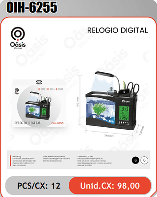 RELOGIO DIGITAL PCS/CX: 12 Unid.CX: 98,00