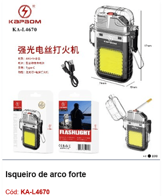 Isqueiro de arco forte R$ 9 PCS/cx: 100