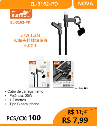 Cabo De Carregamento TPC-IOS PCS/CX:100 R$ 7,99