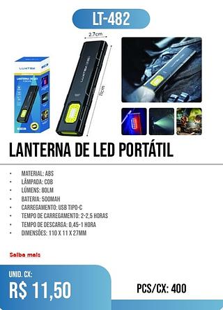 LANTERNA DE LED PORTÁTIL 400pç=11,50$