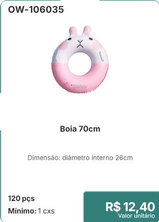 Boia 70cm 120 pçs R$ 12,40