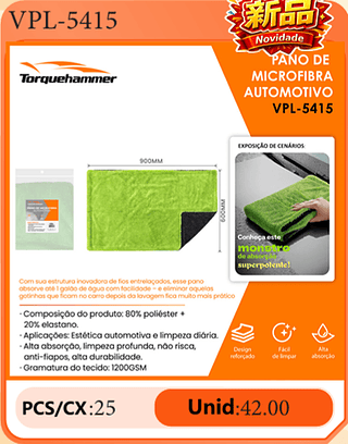 PANO DE MICROFIBRA AUTOMOTIVO PCS/CX:25 Unid:42.00