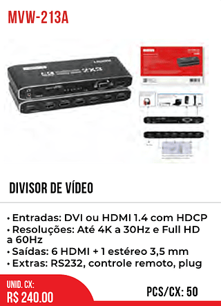 DIVISOR DE VÍDEO 50pç=240$