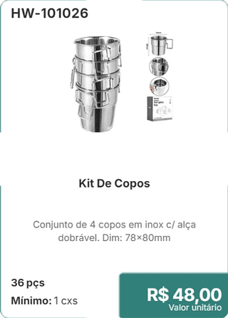Kit De Copos 36 pçs R$ 48.00