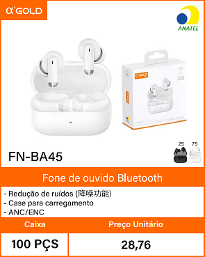 Fone de ouvido Bluetooth - Caixa 100 PCS Preco Unitario 28,76