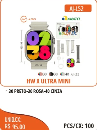 HWX ULTRA MINI CINZA UNID.CX: RS 95.00 PCS/CX:100