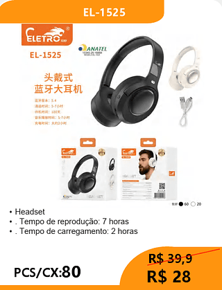 HEADPHONE PCS/CX:80 R$28