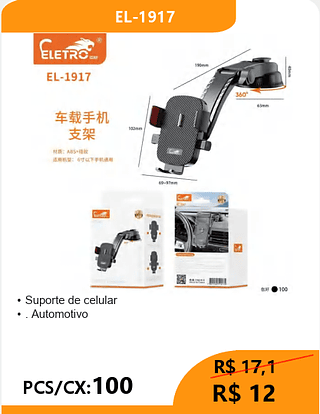 Suporte de celular PCS/CX:100 R$12
